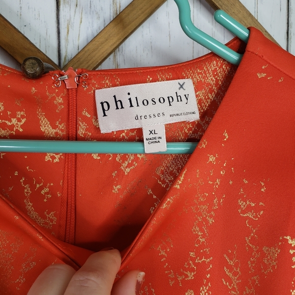 PHILOSOPHY orange gold dress - Picture 7 of 7